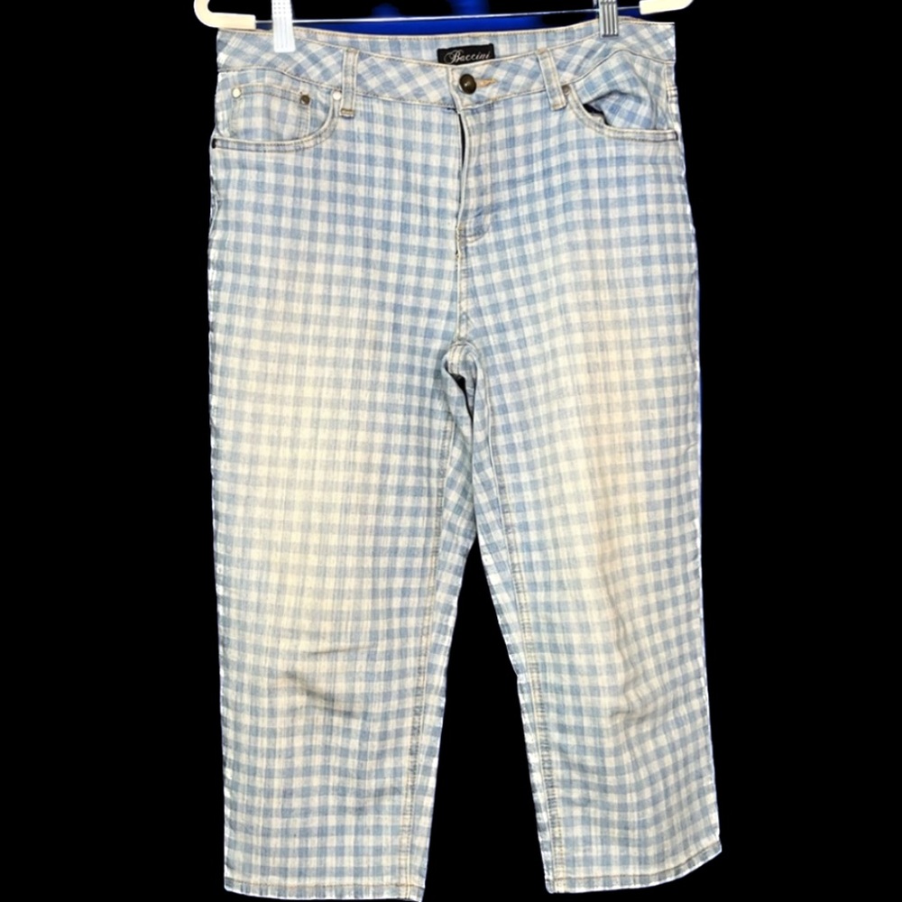 Baccini Adorable Checkered Capri Jeans